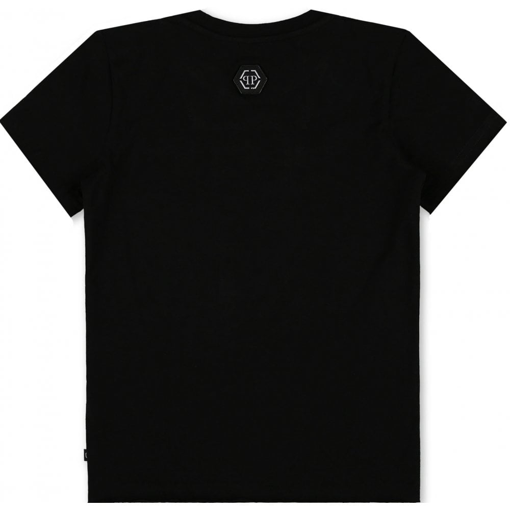 Philipp Plein Boy&#39;s Green Skull T-Shirt Black