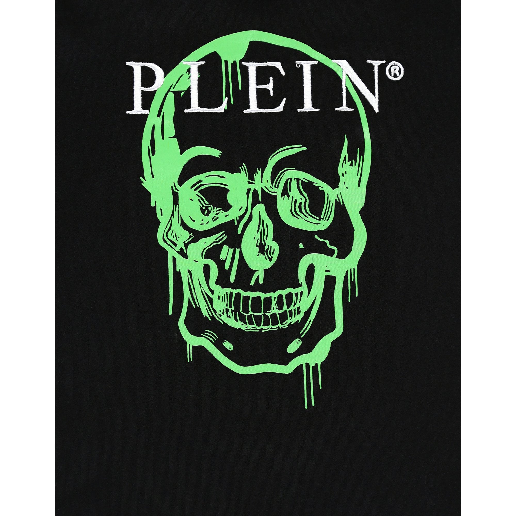 Philipp Plein Boy&#39;s Green Skull T-Shirt Black