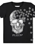 Philipp Plein Boy's T-shirt Broken Skull Black