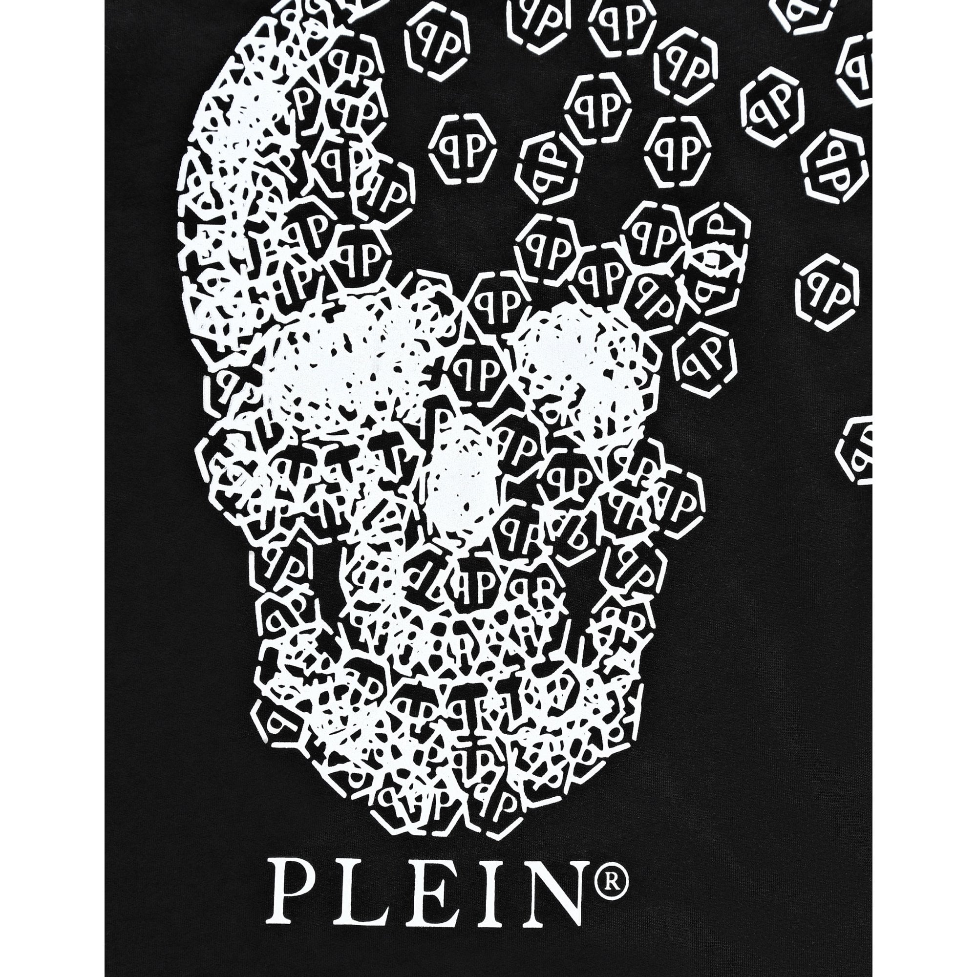 Philipp Plein Boy&#39;s T-shirt Broken Skull Black