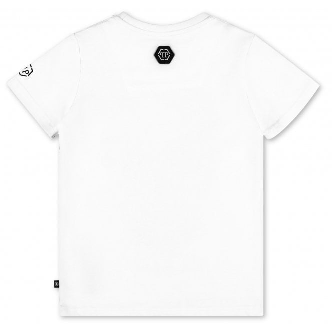 Philipp Plein Kids T-shirt Broken Skull White