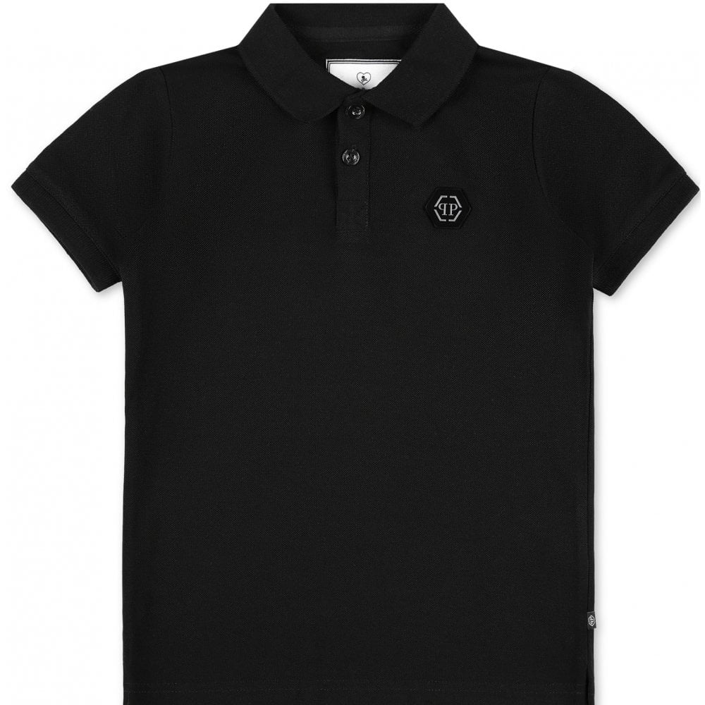 Philipp Plein Boy&#39;s Logo Polo Shirt Black