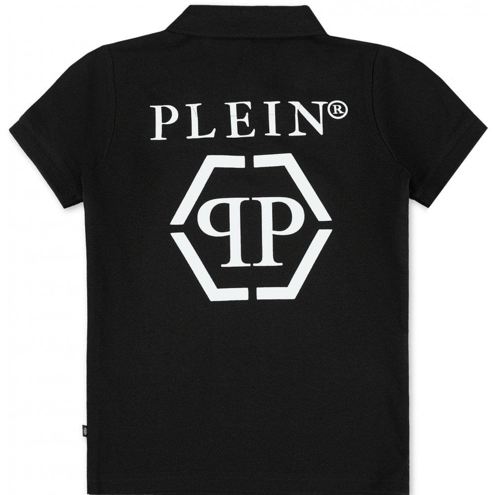 Philipp Plein Boy&#39;s Logo Polo Shirt Black
