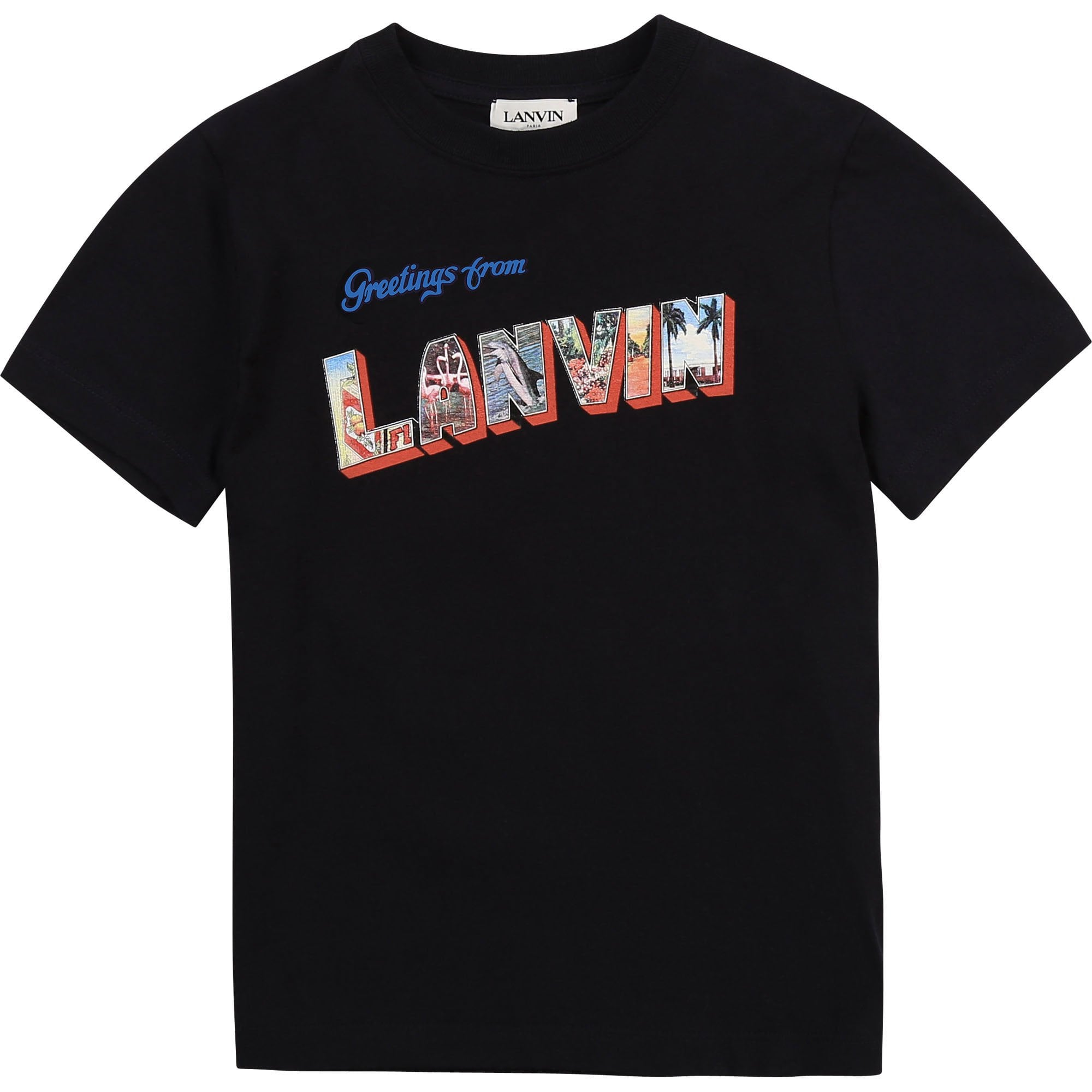 Lanvin Boys Graphic Print T-shirt Navy