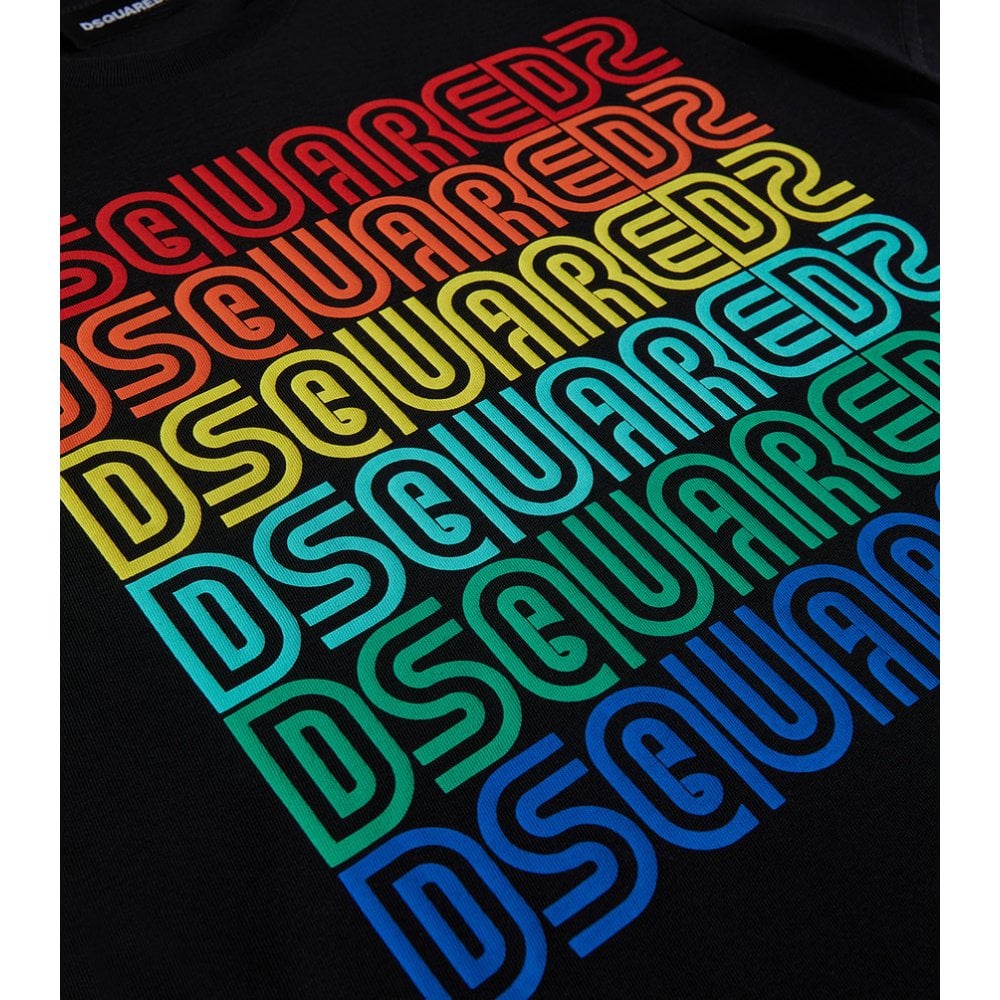 Dsquared2 Boys  Multi Logo T-shirt Black