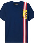Dsquared2 Boys Stripe Cotton T-Shirt Blue