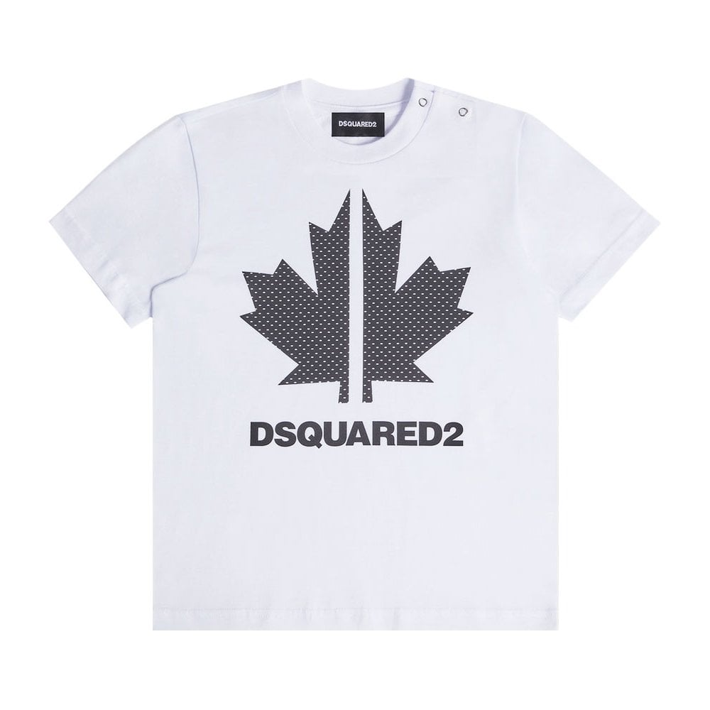 Dsquared2 Baby Boys T-shirt Leaf Logo White