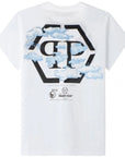 Philipp Plein Men's T-shirt Round Neck Ss Clouds White