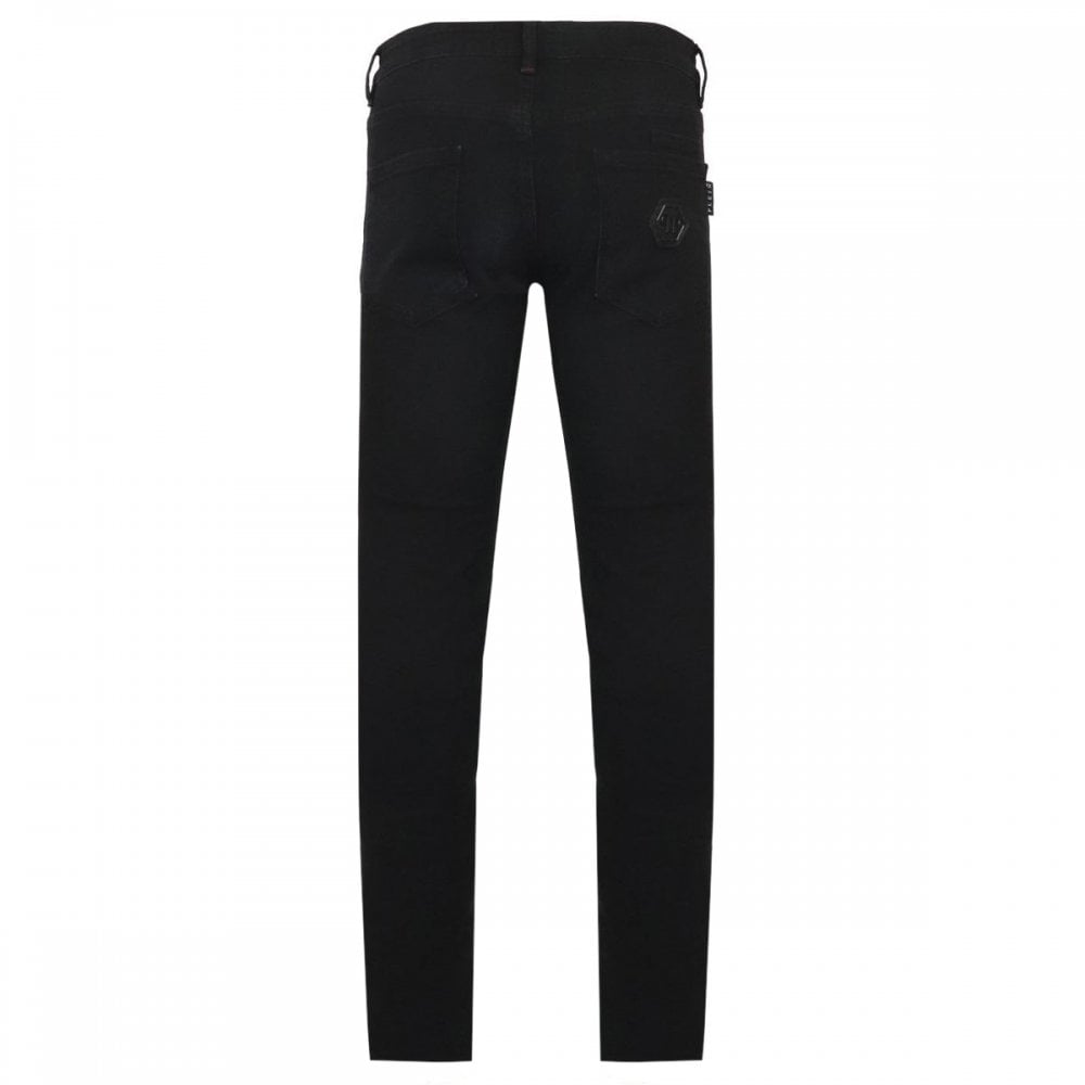 Philipp Plein Men&#39;s Super Straight Cut Jeans Black