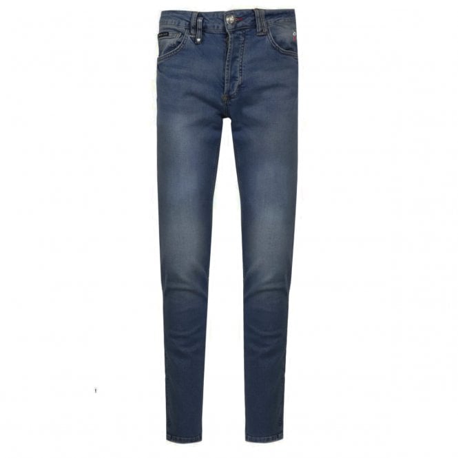 Philipp Plein Men&#39;s Super Straight Cut Jeans Blue
