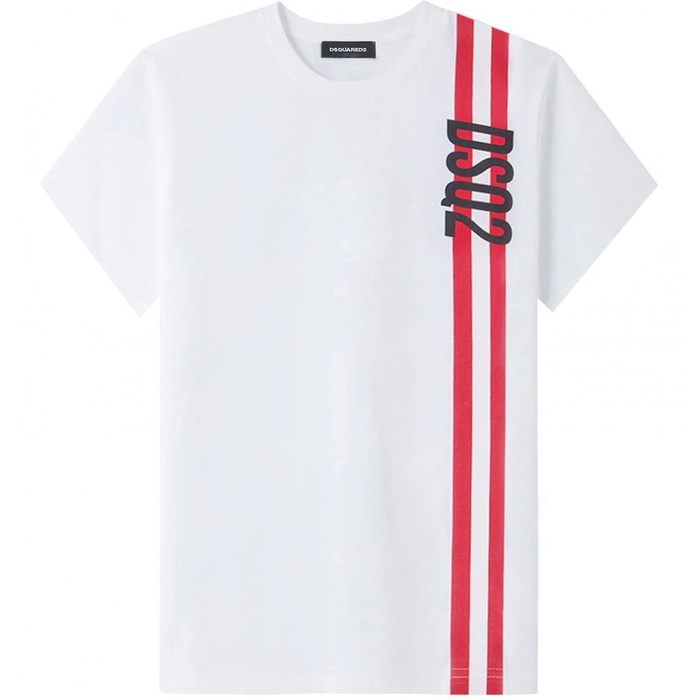 Dsquared2 Boys Stripe T-Shirt White
