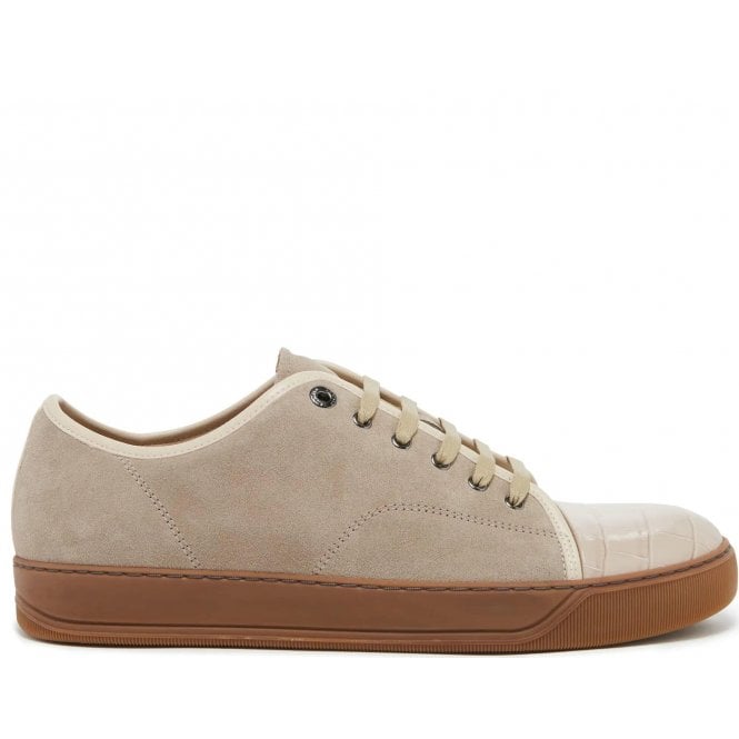 Lanvin Men&#39;s Crocodile Calf-skin Trainers Beige