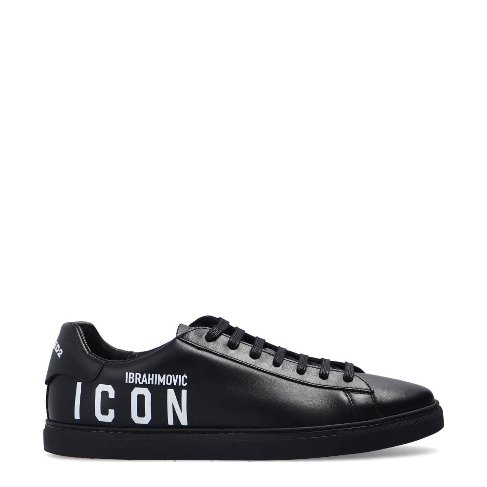 Dsquared2 Men&#39;s Ibrahimovic ICON Leather Trainers Black