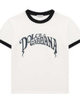 Dolce & Gabbana Boys Distorted Logo T-Shirt White