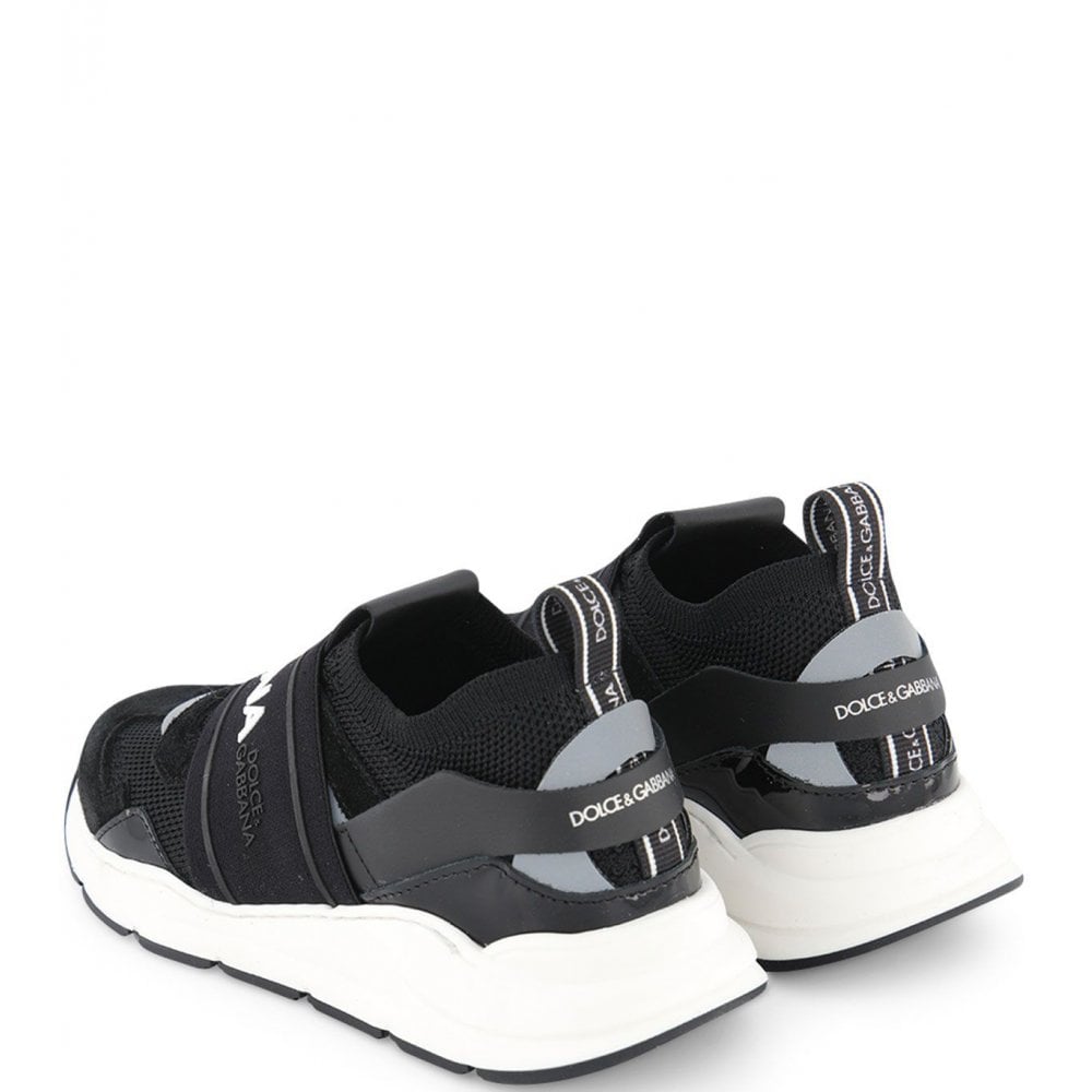 Dolce &amp; Gabbana Baby Boys One Strap Leather Trainers Black