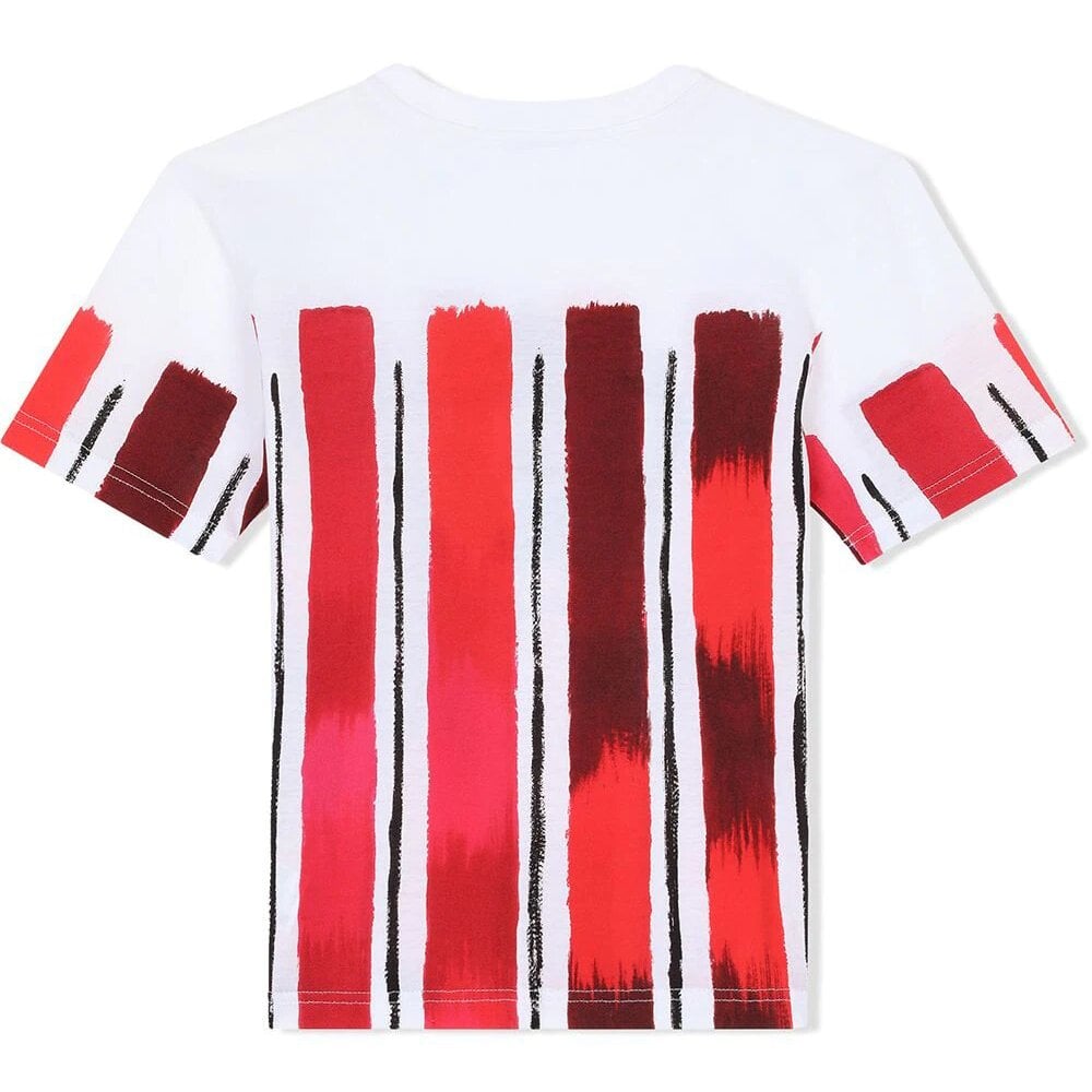Dolce &amp; Gabbana Boys Red Stripe Crown T-Shirt White