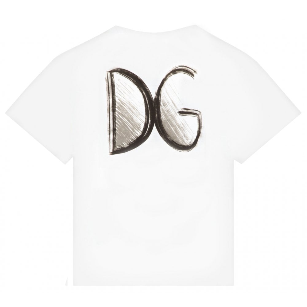 Dolce &amp; Gabbana Boys Crown Print T-Shirt White
