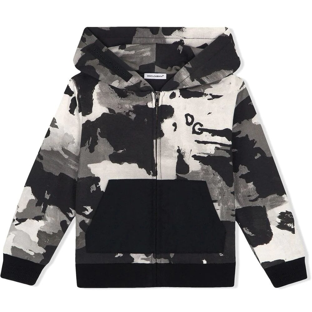 Dolce &amp; Gabbana Boys Camouflage Zip Top Hoodie