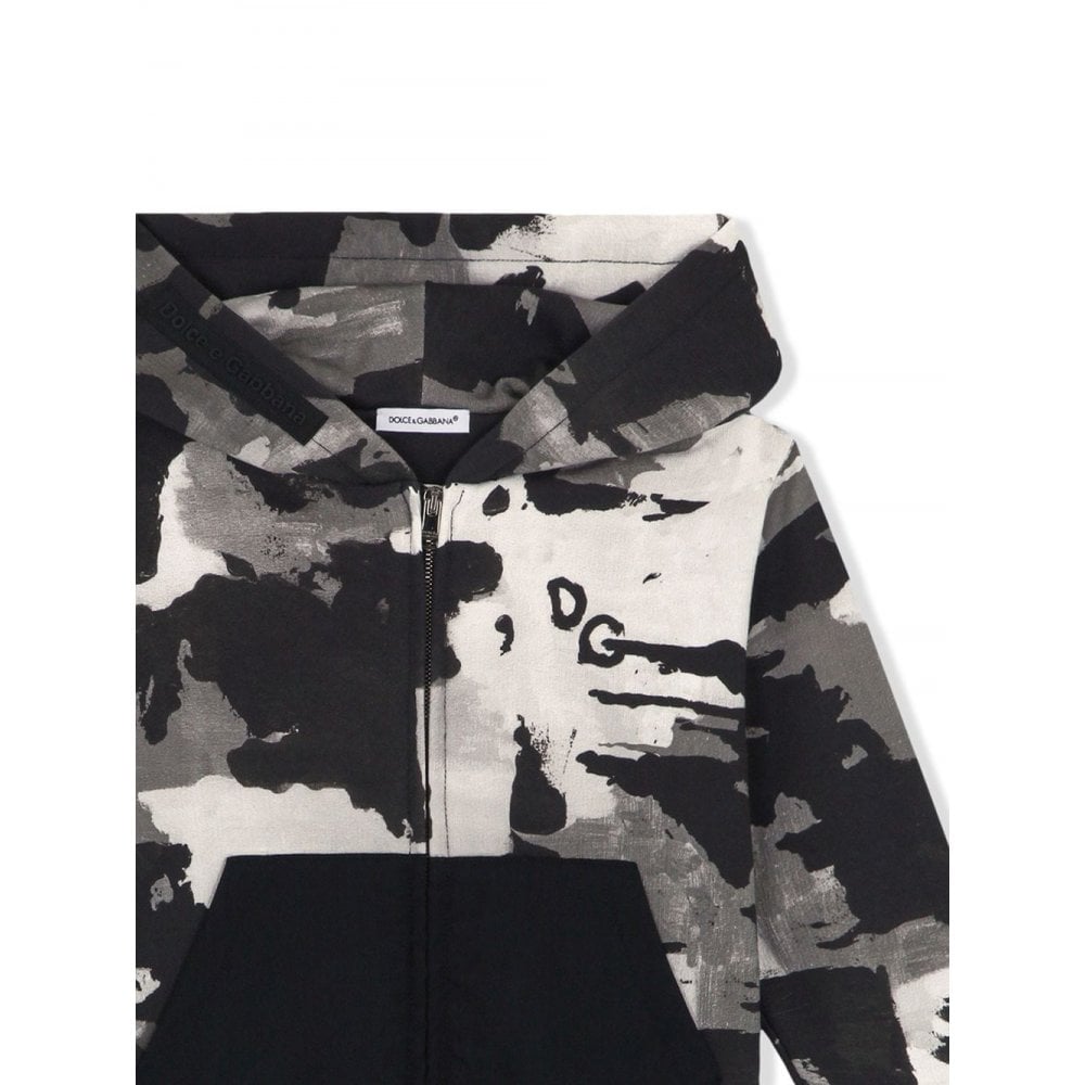 Dolce &amp; Gabbana Boys Camouflage Zip Top Hoodie