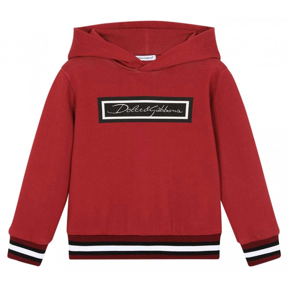 Dolce &amp; Gabbana Boys Logo Hoodie Burgundy