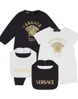 Versace Baby Boys Medusa Logo Bib & Shirt Set White & Black
