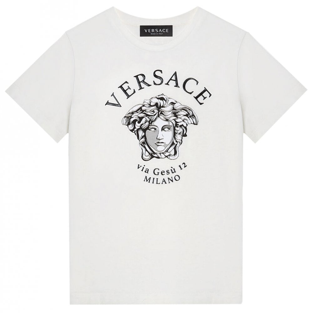 Versace Boys Medusa Logo T-Shirt White