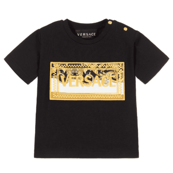 Versace Baby Boys T-shirt Golden Logo Black