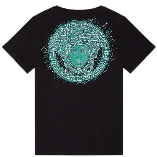 Versace Boys Shark Surf Print T-Shirt Black