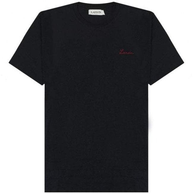 Lanvin Men&#39;s Embroidered T-shirt Black