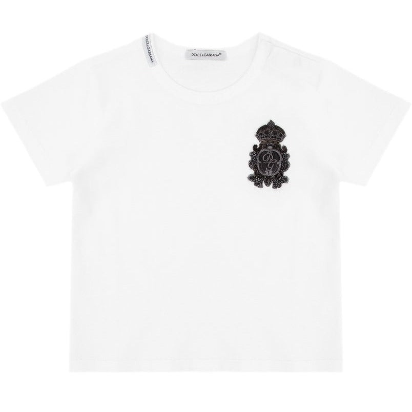 Dolce &amp; Gabbana Baby Boys Crest Logo T-Shirt White