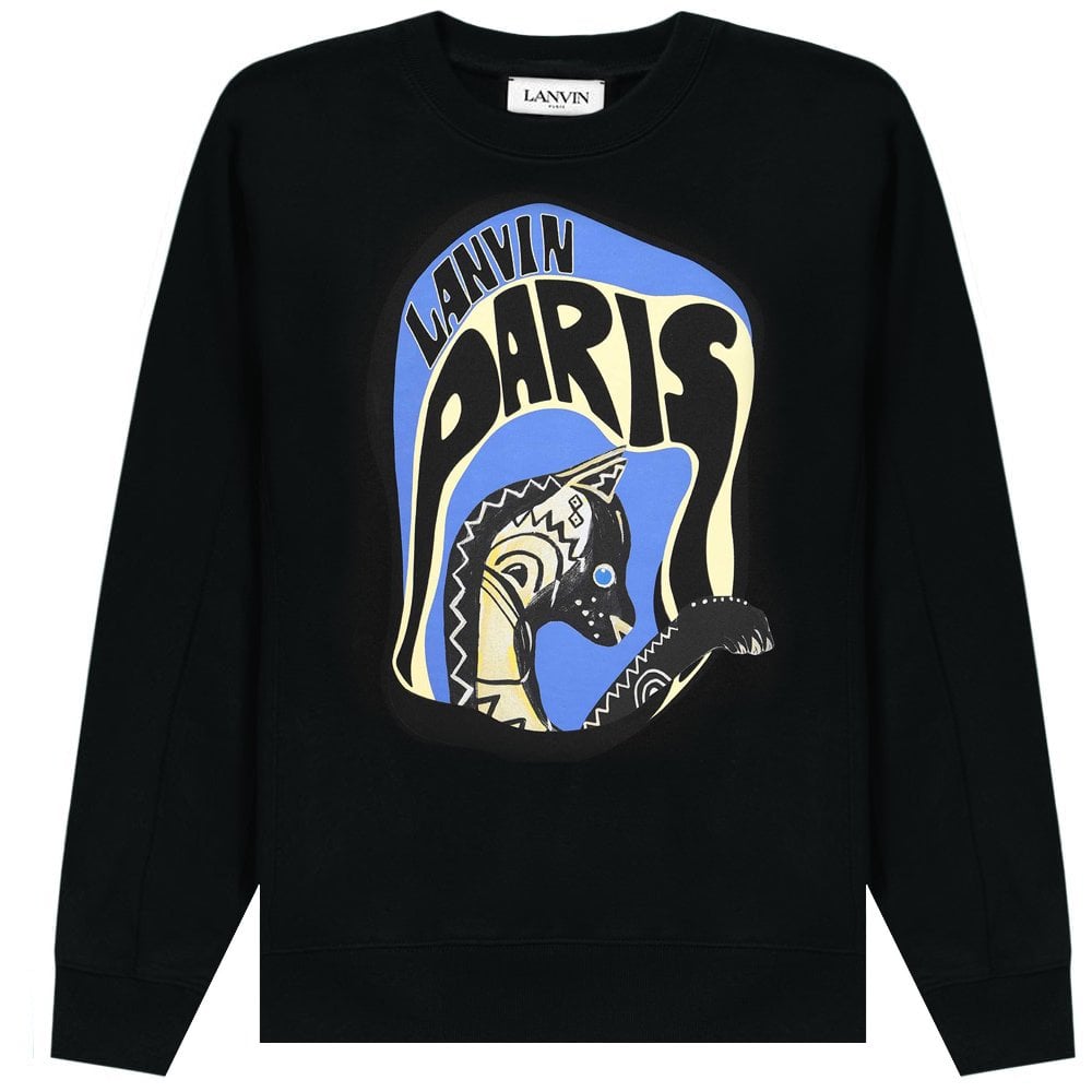 Lanvin Men&#39;s Graphic Print Sweater Black