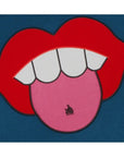Lanvin Men's Mouth Art Piece Hoodie Indigo