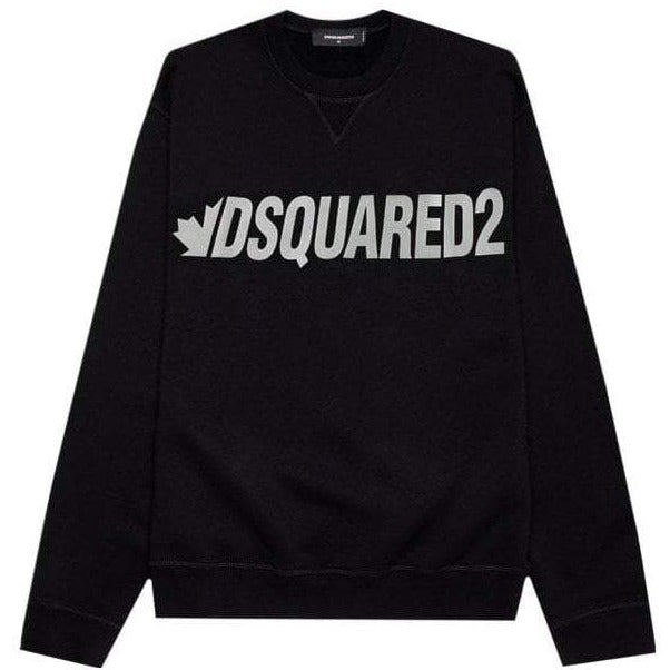 Dsquared2 Men&#39;s Metal Leaf Logo Sweater Black