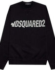 Dsquared2 Men's Metal Leaf Logo Sweater Black
