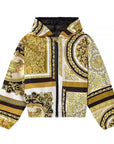 Versace Boys Barocco Mosaic Print Hooded Jacket Gold