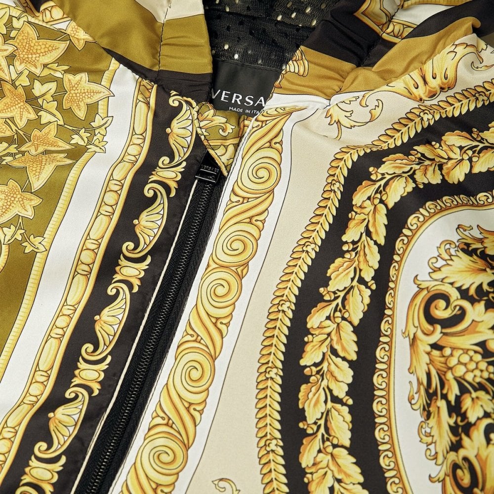 Versace Boys Barocco Mosaic Print Hooded Jacket Gold