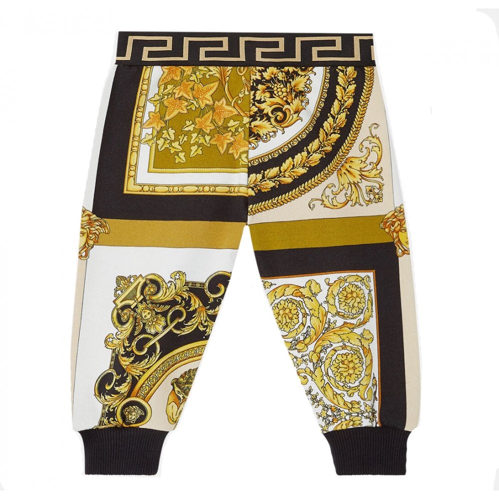 Versace Baby Boys Barocco Mosaic Print Trackpants Gold