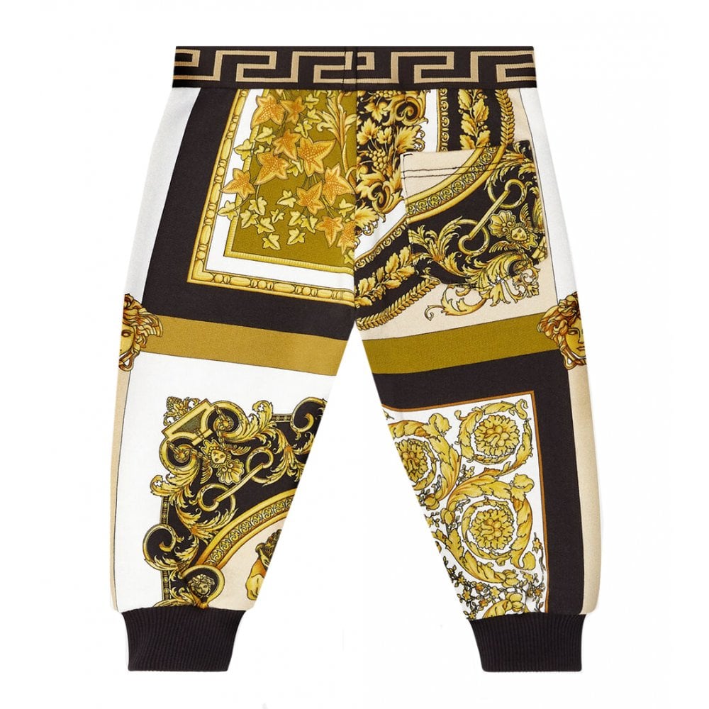 Versace Baby Boys Barocco Mosaic Print Trackpants Gold