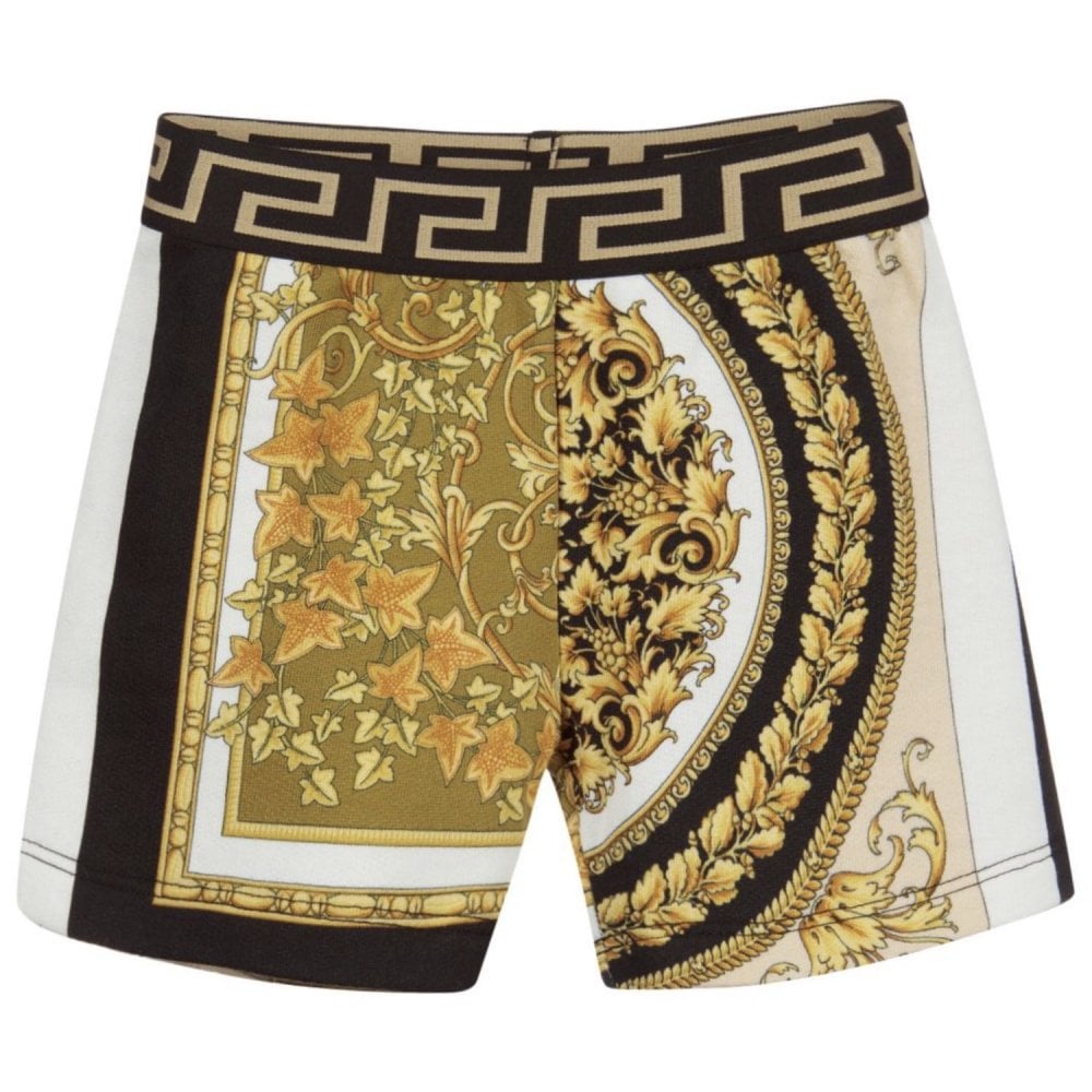 Versace Baby Boys Barocco Mosaic Print Shorts Gold