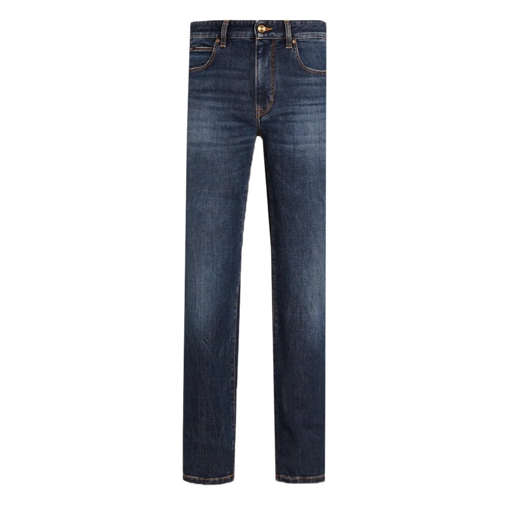 Z Zegna Men&#39;s Stretch Cotton 5-Pocket Denim Jeans Blue