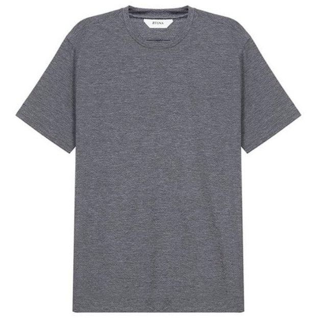 Z Zegna Men&#39;s Plain T-shirt Grey