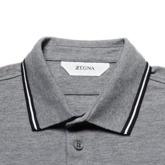 Z Zegna Men&#39;s Stretch Cotton Short-Sleeve Polo Grey