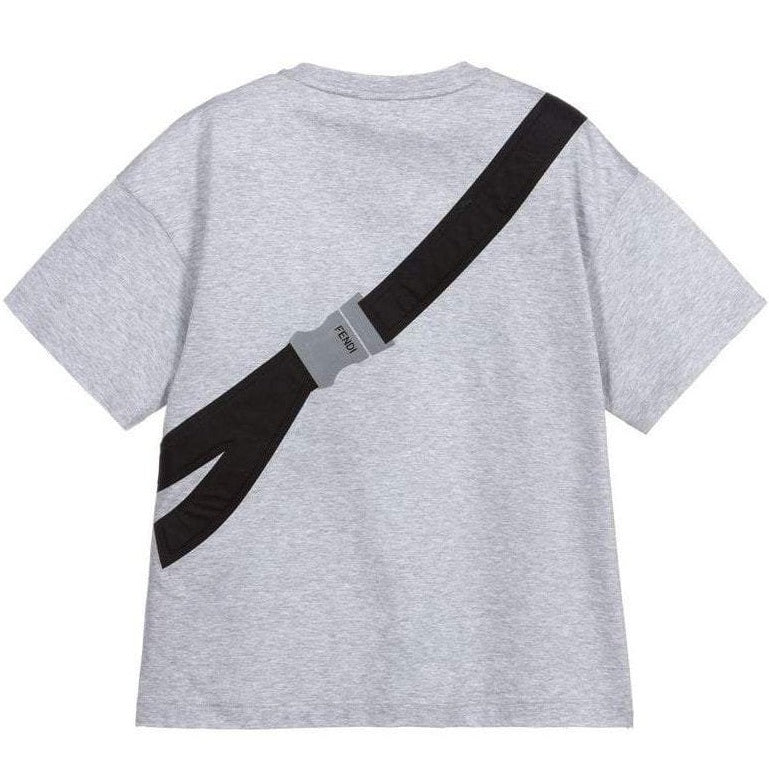 Fendi Boys T-shirt Pouch Print Grey