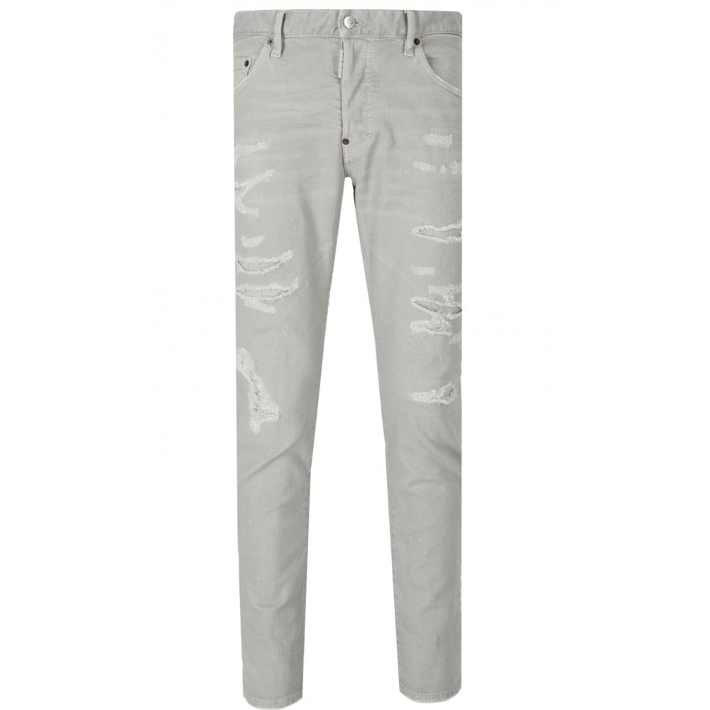 Dsquared2 Men&#39;s Distressed Skater Jeans Grey