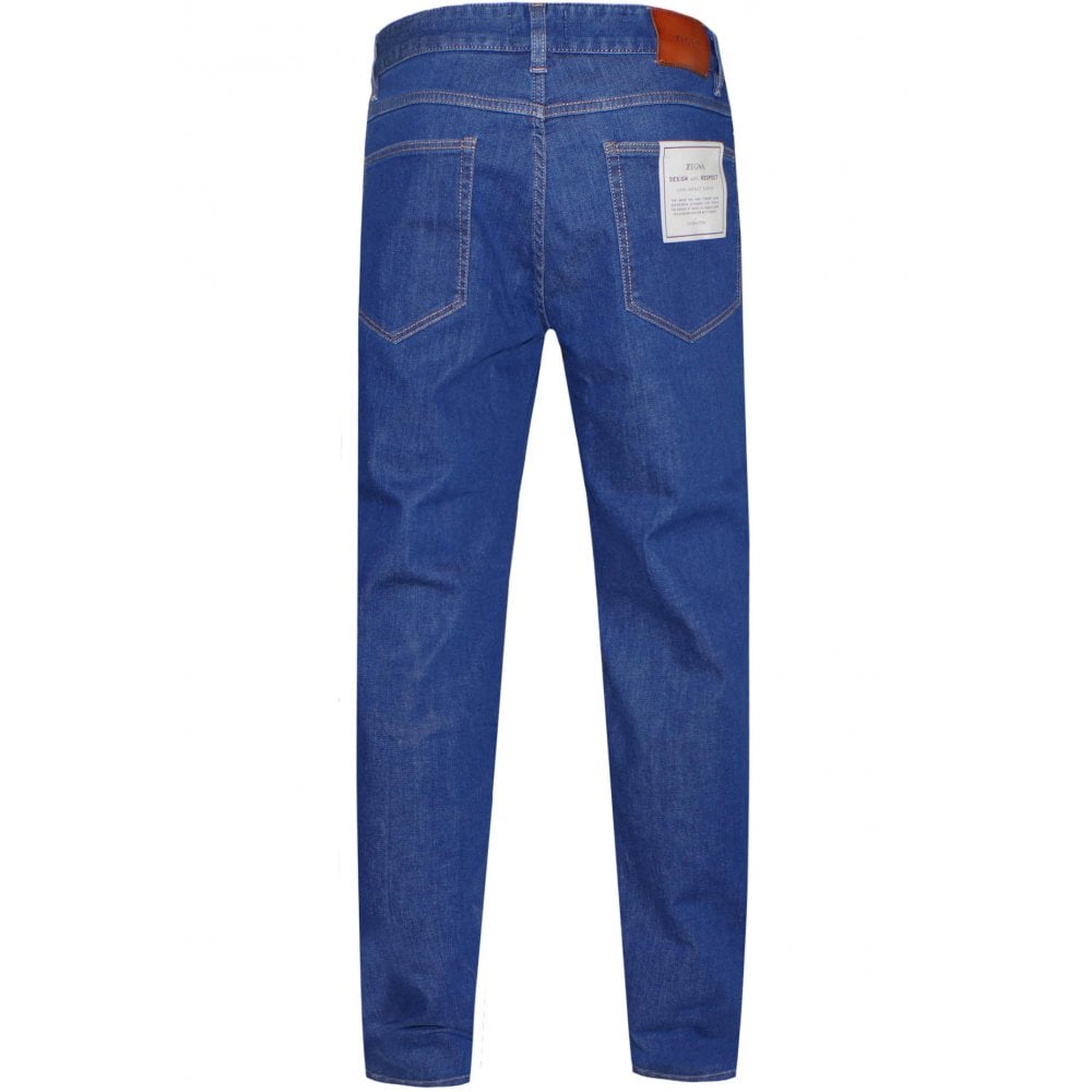 Z Zegna Men&#39;s Stretch Cotton 5-Pocket Jeans Blue