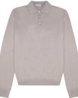 Z Zegna Men's Long-Sleeved Polo Shirt Grey