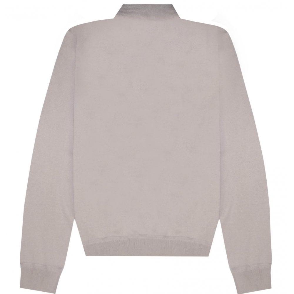 Z Zegna Men&#39;s Long-Sleeved Polo Shirt Grey