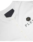 Philipp Plein Men's Logo Plaque Henley T-Shirt White