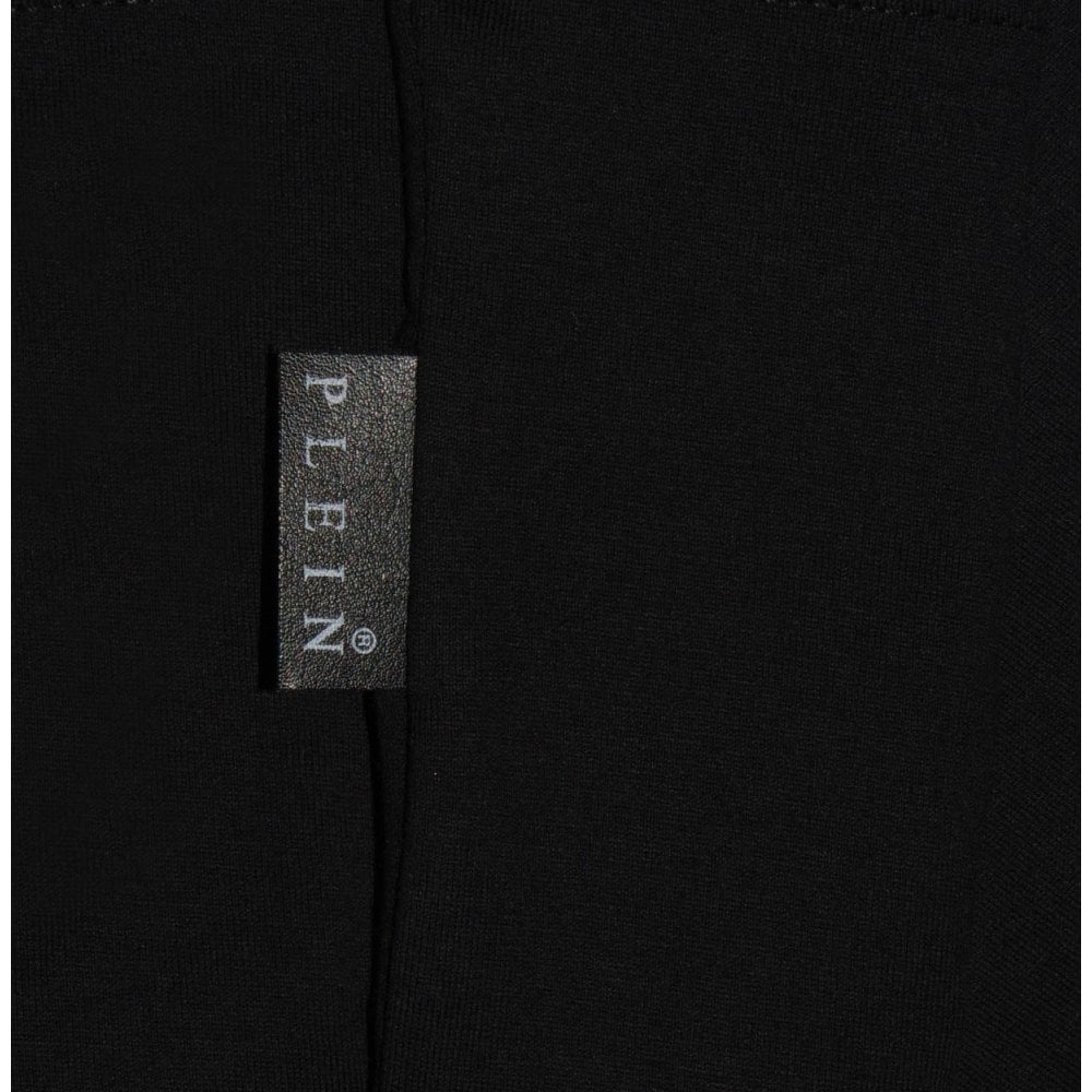 Philipp Plein Men&#39;s Logo Plaque Henley T-Shirt Black