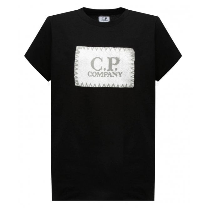 C.P Company Boys Total Eclipse Logo T-shirt Black